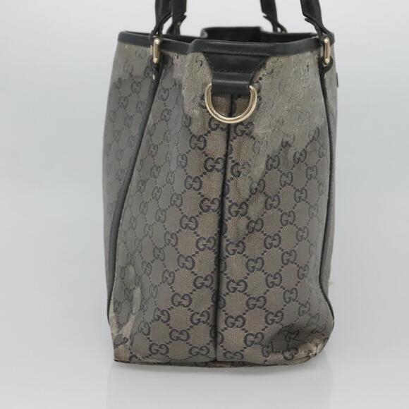 GUCCI GG Crystal Tote Bag Coated Canvas Navy Gold - Picture 4 of 12